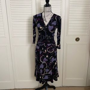 Parallel purple black floral blouse top skirt set 2 pieces